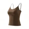 Venta directa del fabricante, popular en el sudeste asiático, top sin mangas ajustado y sin costuras con cuello en V, transpirable con almohadillas en el pecho, versátil y elegante