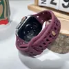 Para Apple Watch Correa de Apple Watch iwatch Modificada Color Sólido Silicona Letra de Deducción Correa de Reloj