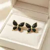 Estilo Nuevo Elegante Exquisito Gama Alta Estilo INS Pendientes de Goteo de Aceite Estilo Dulce Serie Fresca de Mariposas Pendientes de Tuerca de Acero de Titanio