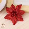 Atacado do Fabricante Suporta Comparação de Preços para Flores de Natal Sólidas em Pó de Ouro, Várias Especificações de Flores de Natal Artificiais e Enfeites de Decoração de Natal