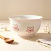 Bol de Arroz de 5 Pulgadas Bol de Arroz Cerámico Vajilla Bol de Ensalada de Alto Valor Bol de Arroz Color Bajo Esmalte