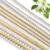 Fondo plateado fondo dorado diamante blanco diamante de color AB garra transparente cadena de eslabones cadena densa cadena de pedrería garra de diamante ropa diy joyería