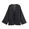 AliExpress internacional novo vestuário feminino atacado de comércio exterior ZR cadarço casaco solto textura de cetim de seda estilo pijama calças