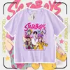 Kpop Demon Hunters Sajia Boys Grupo Femenino Demon Hunter Camiseta Casual de Manga Corta Hombros Descubiertos para Niños y Niñas Moderna