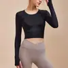 Ropa de yoga fina para mujer con sensación de desnudez, secado rápido, transpirable, de manga corta, manga larga, ropa deportiva, top de fitness, en stock, venta directa de fábrica