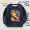 Sudadera Redonda Pokemon Charmander Pikachu para Niños Ropa Tops para Niños Camisa de Base Raglán Estilo Primavera y Otoño