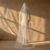 Yulapan V06 Velo de Novia Europeo y Americano Malla de Perlas Fotografía Velo de una Sola Capa con Peine para el Cabello Tocado