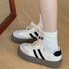 Zapatos de Entrenamiento de Cuero de Suela Gruesa para Mujer 2025 Nuevo Primavera y Otoño Flats de Suela Blanda que Aumentan la Altura Zapatos Forrest Gump Zapatos Casuales Diarios Versátiles