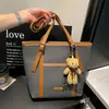 Bolsa de Lona Bolsa Tote de Gran Capacidad Casual Nuevo Estilo Moda Europea Americana Bolso de Mano Textura Simple para Viajar Bolso de Hombro Único para Mujeres