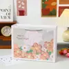 Bolsa de Presente com Flores Pintura a Óleo Retrô de Aparência Sofisticada Embalagem para Presente de Aniversário com Joias Lanches Cartão Branco Espessado Bolsa de Mão