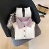 Cardigã de Tricô com Ponto Trançado, Gola Lapela, Patchwork Listrado Estilo Coreano para Mulheres, Novo Design Outono e Inverno, Suéter Único e Doce