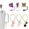 Tapa con popote Stanley Sonic 26 Cadena de alfabeto traje temu Taza Cestan con popote Accesorios Stan