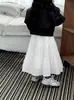 Falda Blanca Bordada Estilo Coreano Yu Yu Princess para Niñas Nueva de Cintura Alta Falda de Capas Tipo Pastel Versátil Larga para Bebé