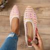 Zapatos para Mujer 2025 Versátiles Casuales Boca Baja Transpirables Tejido Volador Punta Aguda Zapatos de Madre 2026 Primavera y Verano Nuevo Estilo