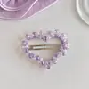 Pinza para el pelo de cristal de lujo ligero estilo coreano para niñas, cuentas de cristal, en forma de corazón y pentagrama, accesorio de moda para el cabello para mujeres