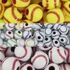 Cuentas acrílicas para pelota de béisbol de 11 mm, cuentas redondas, pelota de béisbol con cuentas, agujero recto, material hecho a mano, pulsera, accesorios para joyería DIY