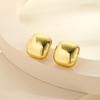 Pendientes geométricos brillantes de diseño de alta gama, joyería femenina, personalidad, pendientes sencillos y exquisitos con forma de corazón de melocotón, disponibles al por mayor.