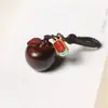 Llavero de Manzana de Madera Nochebuena Creativo Realista Bolsa de Frutas Colgante para Teléfono Regalo para Amigos