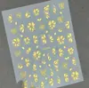 Adesivos de Flor Pequena para Unhas Banhados a Ouro Transfronteiriços, Múltiplos Estilos Disponíveis, Adesivos de Flor de Folha Adesiva Plana, Estilo Dh