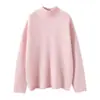 Novedad Otoño e Invierno 2025 Ropa de Punto de Cachemira para Mujer, Ropa de Punto de Cachemira Gruesa Versátil, Ropa de Punto Simple de Cuello Alto con Borde Enrollado