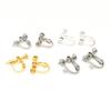 Clip para Oreja sin Perforación 4MM/5MM Soporte de Perla Tornillo Clip para Oreja Clip para Oreja de Perla Adhesivo Ajustable Accesorios para Joyería DIY