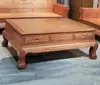 Mesa de centro grande em treliça de abacaxi de madeira maciça para apartamento pequeno mesa de centro retangular mesa de canto jacarandá todo jacarandá dourado mesa lateral de sofá