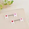 Piercing para pezón de acero de titanio 316L con forma de mariposa, diseño europeo y americano, con flor que gotea aceite, estilo diablo. Joyería para piercing corporal.