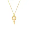 Collar de Acero Inoxidable con Colgante de Brújula de Circonita Chapado en Oro de 18K Cadena para Clavícula de Nácar Joyería Transfronteriza Europea y Americana Amazon