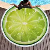 Absorbente de Agua, Secado Rápido, Comercio Exterior, Estampado de Frutas, Estampado de Borlas, Microfibra, Poliéster Puro, Toalla de Baño, Toalla de Playa, Redonda, Engrosada