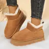 Botas Curtas Antiderrapantes Versáteis para Mulheres, Nova Moda para Outono e Inverno 2025, Botas de Neve Quentes e Confortáveis para Mulheres