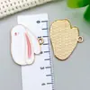 Accesorios para Joyería DIY Dibujos Animados Esmalte Lindo Conejito Pequeño Colección Llavero Collar Pulsera Colgante Encanto de Aleación