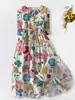 Sitio Independiente Transfronterizo Vestido Camisa Amazon para Mujer Casual Floral Estampado 3D Vestido Largo