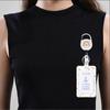 Portatarjetas de arcoíris pintado a mano con hebilla retráctil fácil de usar, cordón de poliéster estampado para teléfono móvil, cubierta deslizante para identificación con cierre a presión, hebilla telescópica