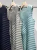 Vestido sin mangas para mujer, corte holgado, adelgazante y versátil, con diseño plisado hecho a mano, estilo nicho de alta gama, vestido inspirado en Issey Miyake