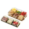 Prato de Frutas Levemente Luxuoso, Sala de Estar, Mesa de Centro Doméstica, Prato de Exibição para Lanches, Caixa de Armazenamento de Doces, Prato para Nozes e Frutas Secas com Compartimentos