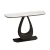 Mesa de Entrada de Luxo Leve Estilo Italiano, Mesa Decorativa de Design Artístico, Mesa Console Criativa para Entrada, Tampo de Ardósia Pequeno