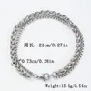 Pulseira Popular de Aço Inoxidável Transfronteiriça Europeia e Americana Estilo Minimalista de Metal da Moda Pulseira Tendência Hip-Hop Masculina de Mão com Duas Camadas