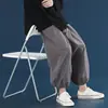 Pantalones anchos de estilo japonés para hombre con cordón en los tobillos, forro polar y engrosados, pantalones deportivos estilo ropa de trabajo, pantalones tipo linterna de corte holgado