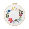 Paisaje de Flores y Hojas Tulipán Hecho a Mano DIY Tela Novato Bordado Estilo Europeo Flor y Planta Kit Bolsa de Material Set de Costura