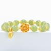 Ailian imitación jade Hetian natural adorno de loto dorado mate pulsera simple de lujo ligero para novias regalo para novia