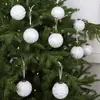 Nuevo producto transfronterizo: Caja de regalo de bola de Navidad de 8 cm, 12 bolas decorativas de Navidad texturizadas estilo vintage, adornos para árbol de Navidad