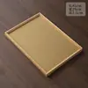 Bandeja de té casera para teteras, tazas de té, frutas, plato de postre de alta gama, posavasos tejido de bambú con asa octogonal