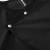 Camiseta de Manga Corta de Color Sólido de Marca de Moda para Hombre, Estilo Casual Holgado con Diseño Único de Cuello Diagonal, Camisa de Media Manga con Cuello en V, Estilo Americano de Verano
