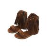 Sandalias Elegantes de Comercio Exterior, Nuevos Modelos de Verano para Niñas, Sandalias Romanas de Una Correa a la Moda, Sandalias Infantiles de Flecos Estilo Western
