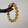 Pulseira de Citrino Amarelo Natural Pedra da Riqueza Círculo Único para Atrair Riqueza e Boa Sorte, Pulseira Versátil de Citrino para Presentear