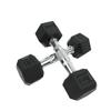 Halteres Revestidos de Borracha para Casa Equipamentos de Ginástica e Fitness Halteres de Borracha Halteres Sexagonais Sólidos de Ferro Fundido Revestidos de Borracha para Homens