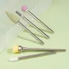 Kit de Herramientas para Pulir Uñas con Cabezal Exfoliante de Bolsillo Abierto de Silicona y Cabezal Pulidor de Cuarzo