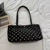 Bolsa de ombro de grande capacidade estilo coreano com bolinhas, nova coleção outono 2026, bolsa tote estilosa, perfeita para o trabalho e para o dia a dia, pode ser carregada sob o braço