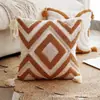 Almofada de Veludo Sofá Sala de Estar Almofada Tufted Almofada Macia para Sofá Almofada com Borla Estilo Étnico Simples