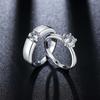 Joyería de Venta Caliente Transfronteriza Estilo Coreano Circonita Micro-incrustada Anillo de Boda para Pareja Voto Eterno Anillo de Boda Anillo